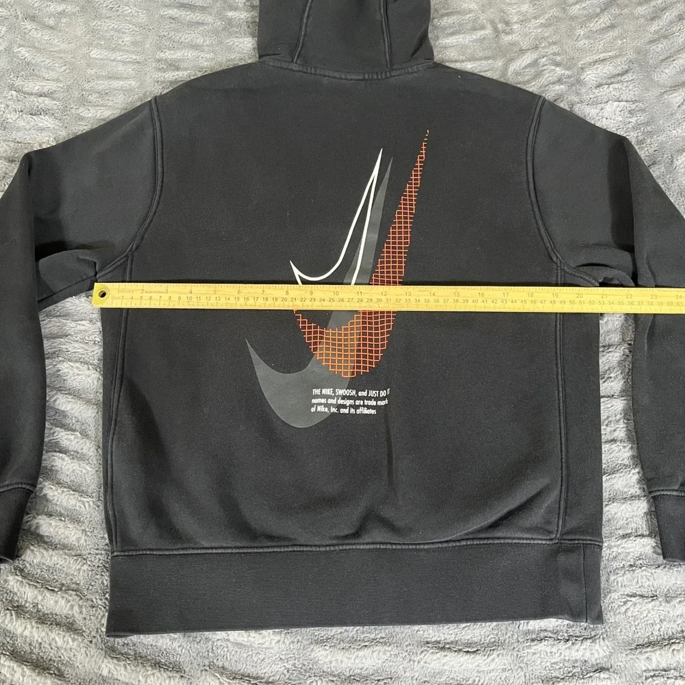Nike Mens Black Multi Logo Graphic Pullover Hoodie CU3511-010 Small